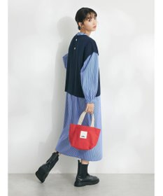 CRAFT STANDARD BOUTIQUE 【洗える】ニットベスト+シャツワンピース-SET