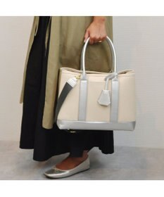 UNBILLION cachecache ショルダー付きパーテーションキャンバストートL