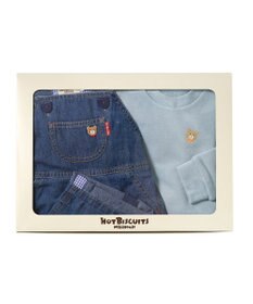 MIKI HOUSE HOT BISCUITS ワンポイントデニムオーバーオール＆ワンポイントトレーナーギフトセット【BOX付き】