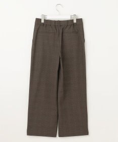 J.PRESS LADIES L 【洗える】T/Rアルガンシルクチェック ワイド パンツ