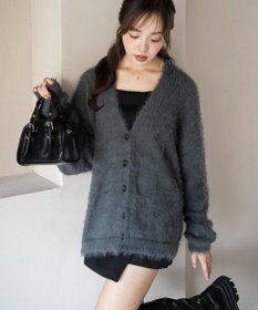 WEGO 【25年秋冬新作/WEB限定】別注USPOLOシャギーニットカーデ