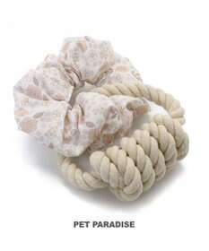 PET PARADISE ペットパラダイス 引っ張り シュシュ トイ  《 花柄 / ドット柄 》