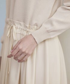 Tiaclasse 【洗える】マルチボーダーニットコンビワンピース