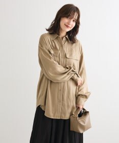 Green Parks ・ＳＵＧＡＲ　ＳＰＯＯＮ　サテンオーバーシャツ