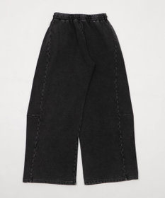 WEGO 【ウエストゴム/SMサイズ展開】裏起毛カーブデザインスウェットパンツ