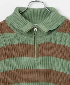 WEGO ハーフジップショートニットプルオーバー