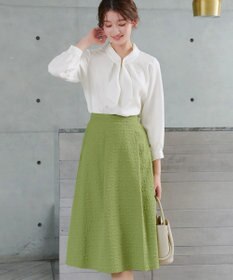 Tiaclasse L ふくれジャガードタックフレアスカート