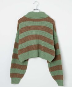 WEGO ハーフジップショートニットプルオーバー