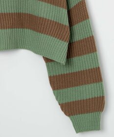 WEGO ハーフジップショートニットプルオーバー