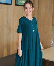 Tiaclasse 【小倉優子さん着用・洗える・接触冷感・汗ジミ防止】“サマさまカットソー”サイドティアードワンピース