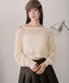 WEGO モヘアタッチ2WAYワンショルニット