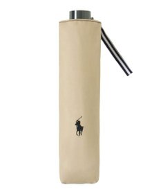 MOONBAT 【遮熱・遮光】POLO RALPH LAUREN(ポロ ラルフローレン)無地 PP刺繍 晴雨兼用 雨傘 折りたたみ傘 簡単開閉