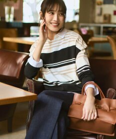 23区 コットンポリエステルストレッチ オーバーサイズ ニット