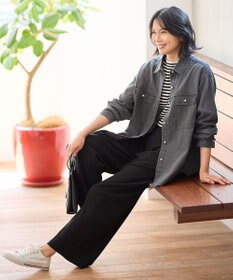 ANY 【洗濯機可】パールボタンデニムシャツ