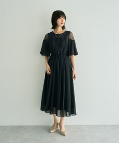 YECCA VECCA レース切替シフォンドレス