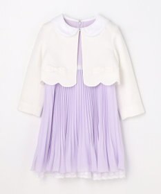 ANY KIDS 【2点セット】リボンボレロジャケット+シフォンプリーツ ワンピース