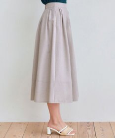 Tiaclasse 【選べる丈】麻調タックフレアスカート
