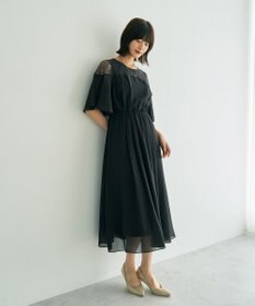 YECCA VECCA レース切替シフォンドレス