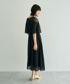 YECCA VECCA レース切替シフォンドレス