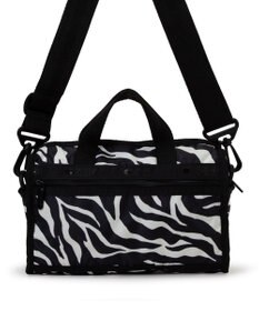 LeSportsac MINI DUFFEL CROSSBODY/クリームブラックゼブラ
