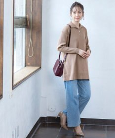 Tiaclasse 【洗える】ハーフジップニットチュニック