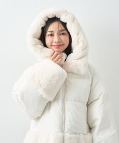 earth music&ecology フードファー中綿ショートコート