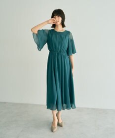 YECCA VECCA レース切替シフォンドレス