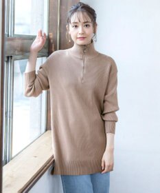 Tiaclasse 【洗える】ハーフジップニットチュニック