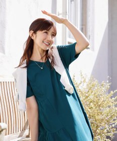 Tiaclasse 【小倉優子さん着用・洗える・接触冷感・汗ジミ防止】“サマさまカットソー”サイドティアードワンピース