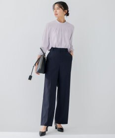 23区 【洗える】 バックサテンアムンゼン スタンドカラー ブラウス