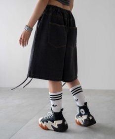 WEGO ドロストワイドルーズハーフパンツ