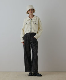 GRACE CONTINENTAL カーブフェイクレザーパンツ