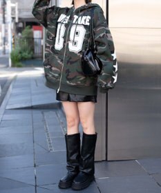 WEGO ナンバリング裏起毛BIGジップパーカー