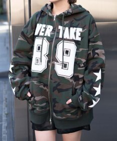 WEGO ナンバリング裏起毛BIGジップパーカー