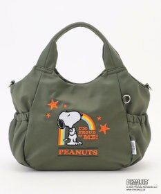 Y'SACCS SNOOPYデザイン サイドギャザー2wayトート　Sサイズ(レインボー）