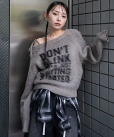 WEGO シャギー2WAYグラフィックワンショルニット