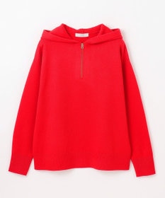 ANY L ハーフジップニットフーディー