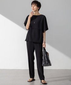 23区 【Oggi7月号掲載/吸水速乾/接触冷感/UVカット】ストレッチジョーゼット テーパード パンツ