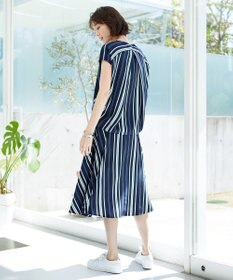 自由区 L 【WEB限定】ランダムストライプ セットアップワンピース