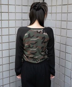 WEGO キーネックサイドドロストラグランロンT