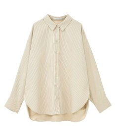 Green Parks シルキータッチストライプシャツ