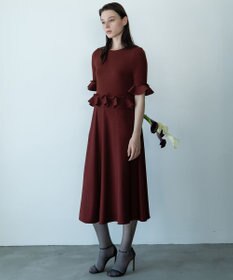 自由区 【カトリエムブーケ】Ruche フリルディテールニットドレス