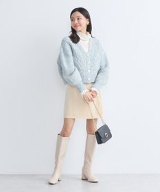 earth music&ecology スラブラメヤーンケーブルカーディガン