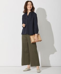 自由区 【接触冷感・撥水防汚加工】COOLMAX ワイドクロップドパンツ