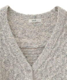 earth music&ecology スラブラメヤーンケーブルカーディガン