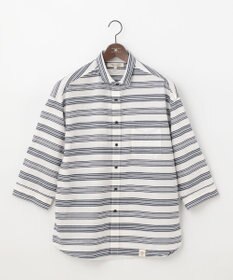 JOSEPH ABBOUD MOUNTAIN 【SPACE／UNISEX】七分袖 ランダムボーダー シャツ