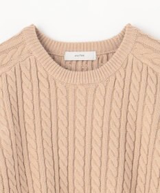 ANY L 【洗濯機可】クロップド丈ケーブルニット