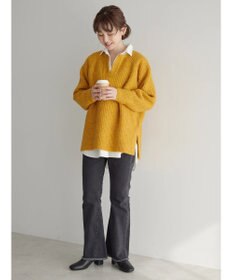 AMERICAN HOLIC ミックスヤーンカフタンニットプルオーバー