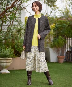 自由区 MANTECOツイード コクーンシルエットコート