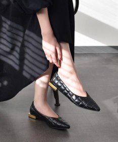 INTER-CHAUSSURES 【ANGEL ALARCON】ポインテッドトウキルティングパンプス